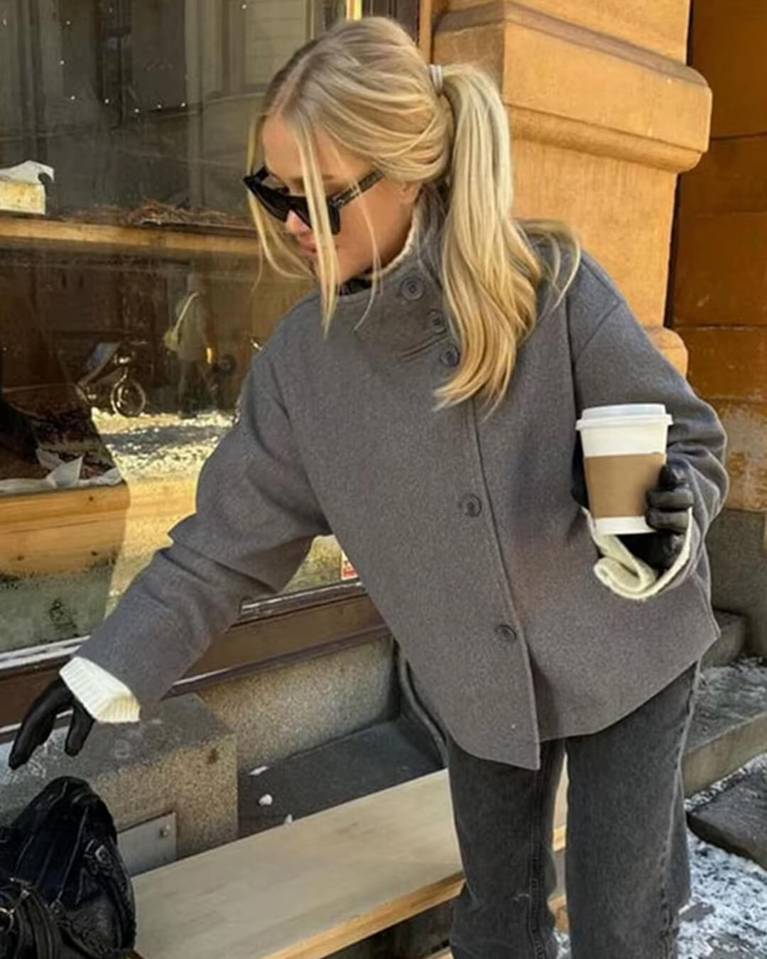 Rosalia elegant jakke med ståkrage