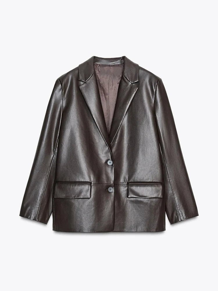 Ryza blazer i vegansk skinn