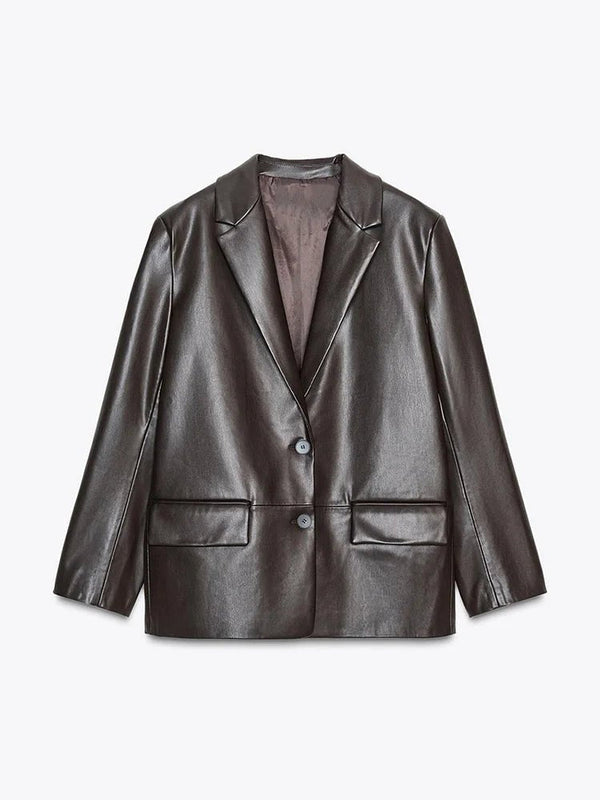 Ryza blazer i vegansk skinn