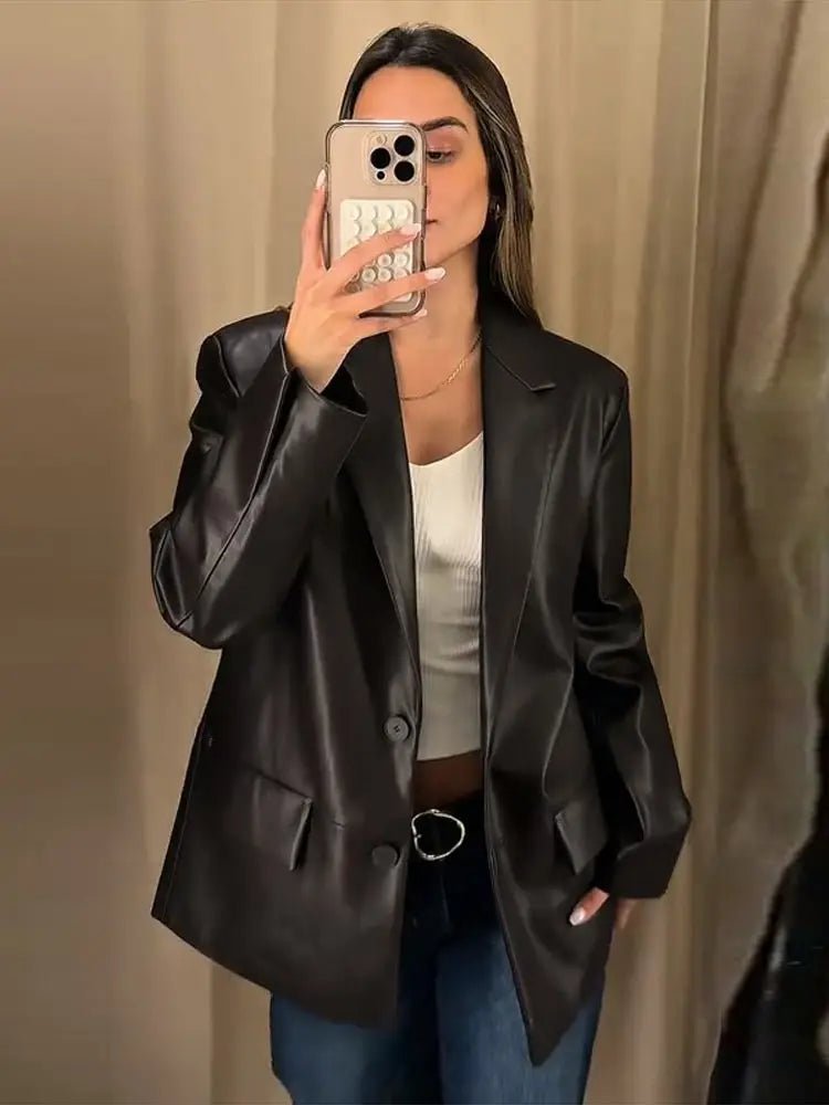 Ryza blazer i vegansk skinn