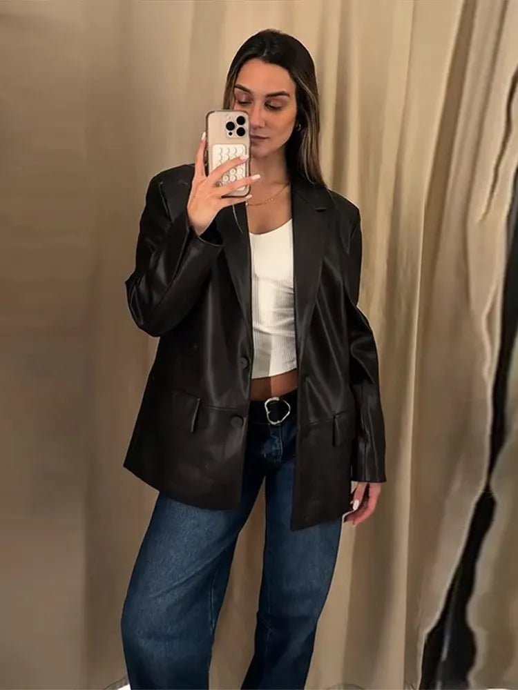 Ryza blazer i vegansk skinn