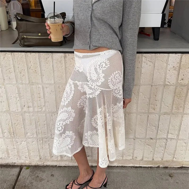 Sabrina Paisley Lace Midi Skirt