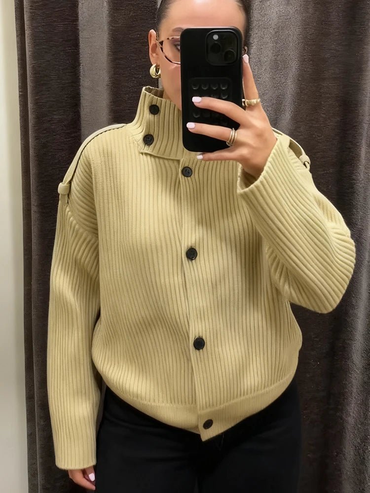 Sandra strikket cardigan med ståkrage