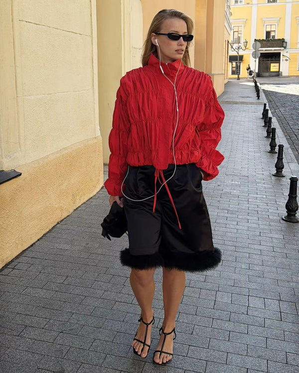 Sarah Ruched Zip Jacket