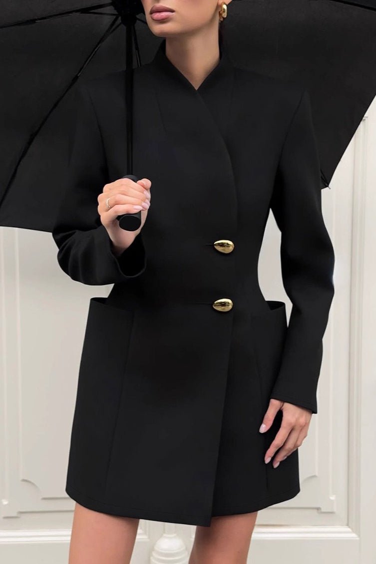 Saskia figursydd blazer med V-hals og innsvinget midje