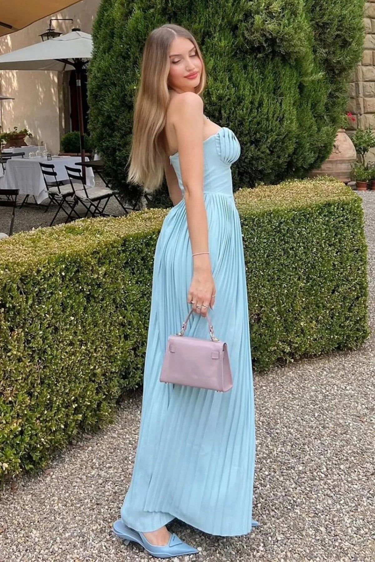 Selena stroppeløs maxikjole