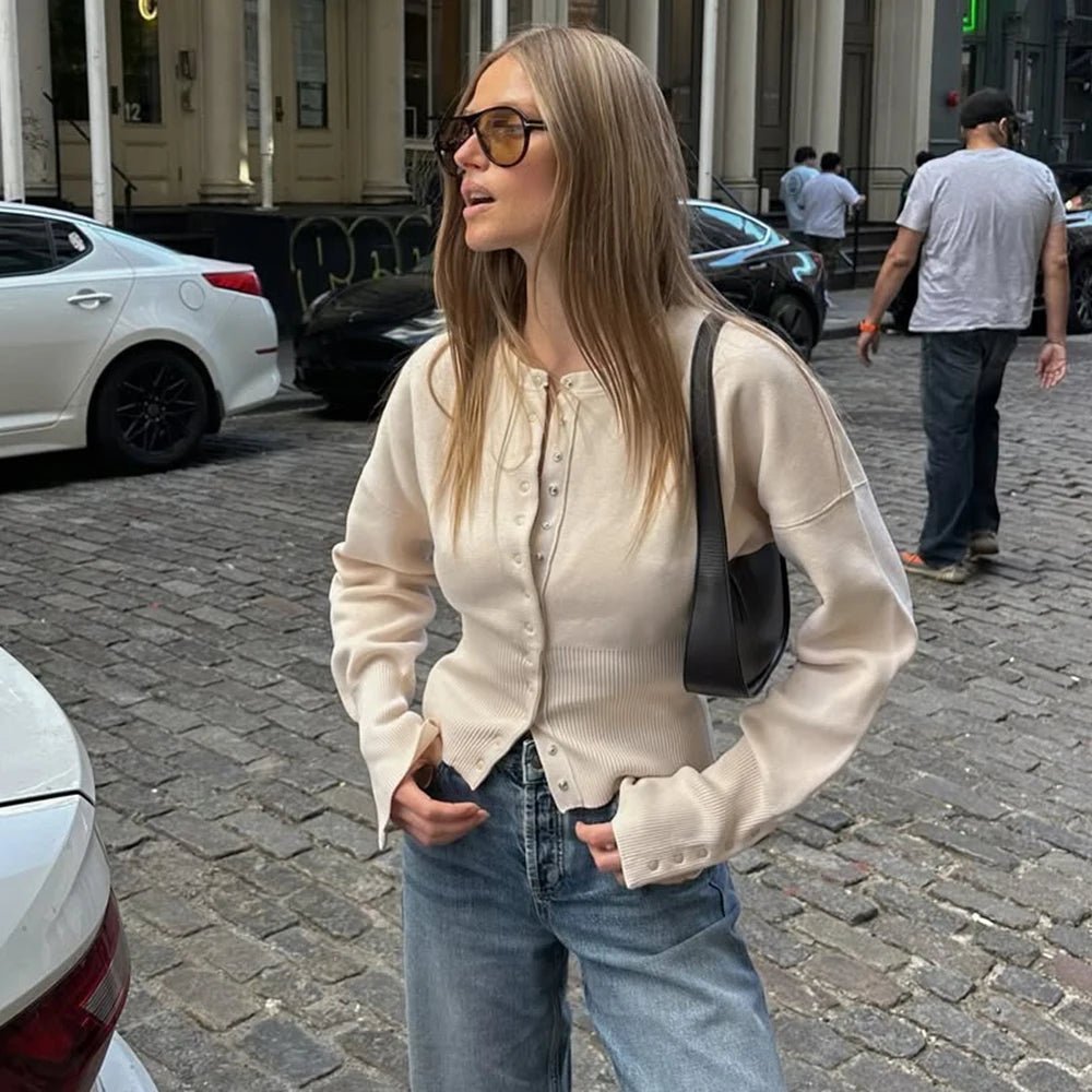 Shelly strikket cardigan med trykknapper