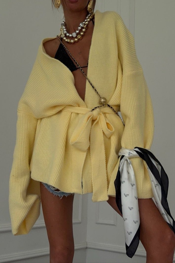 Sidonie midi-cardigan med belte