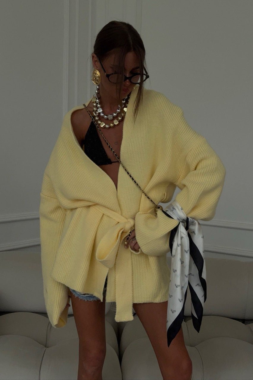 Sidonie midi-cardigan med belte