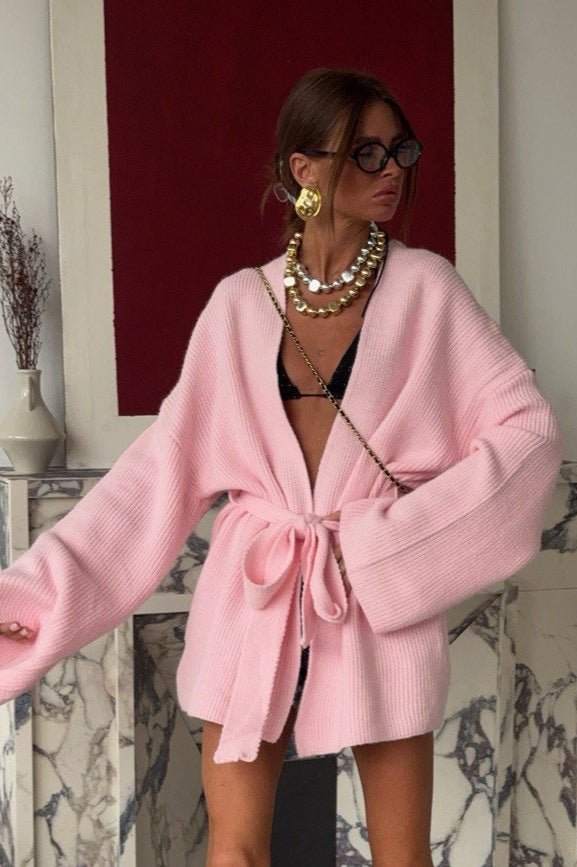 Sidonie midi-cardigan med belte
