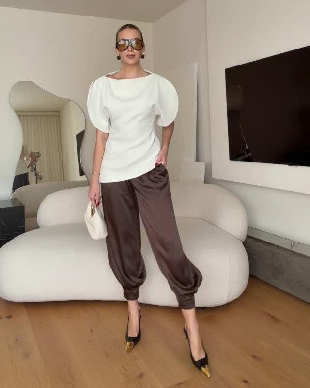 Sienna strikket topp med ballongermer