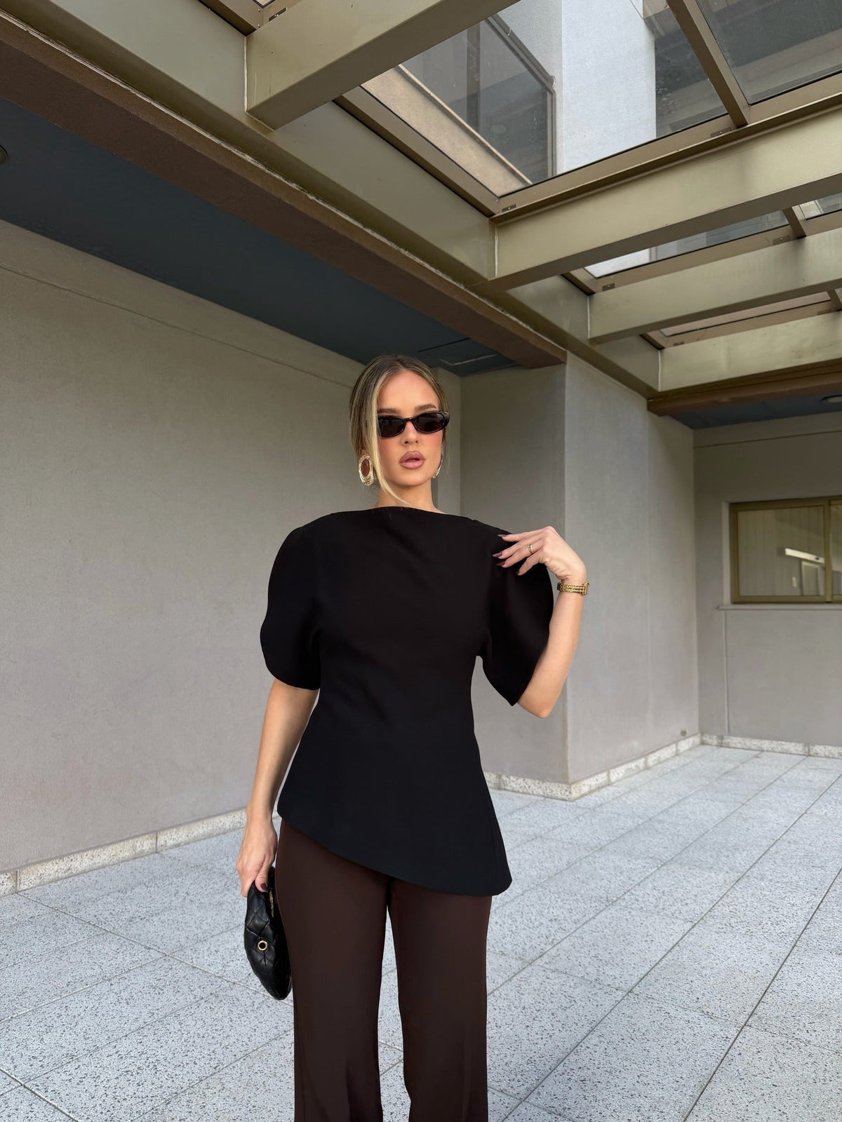 Sienna strikket topp med ballongermer