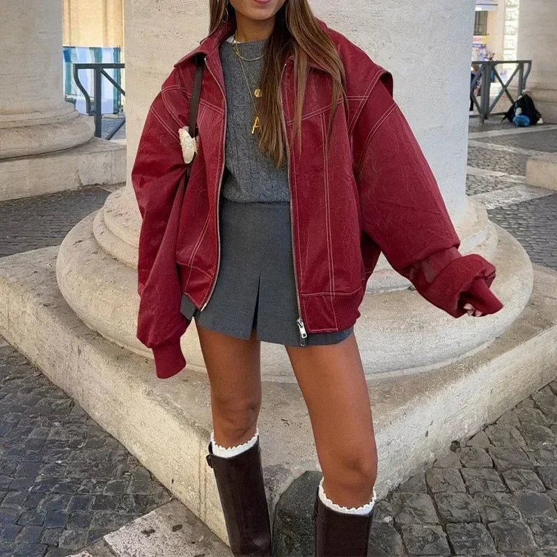 Sophia jakke med glidelås og jakkeslag