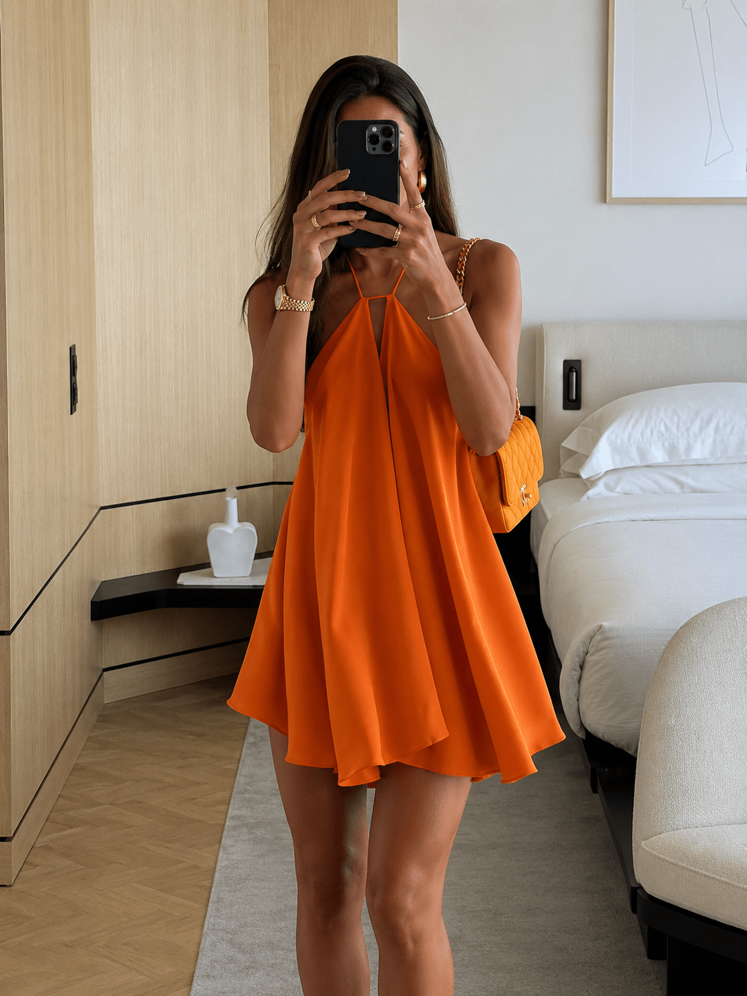 Sophie halterneckkjole, minilengde