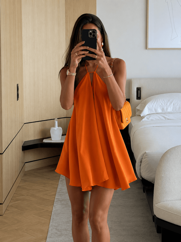 Sophie halterneckkjole, minilengde