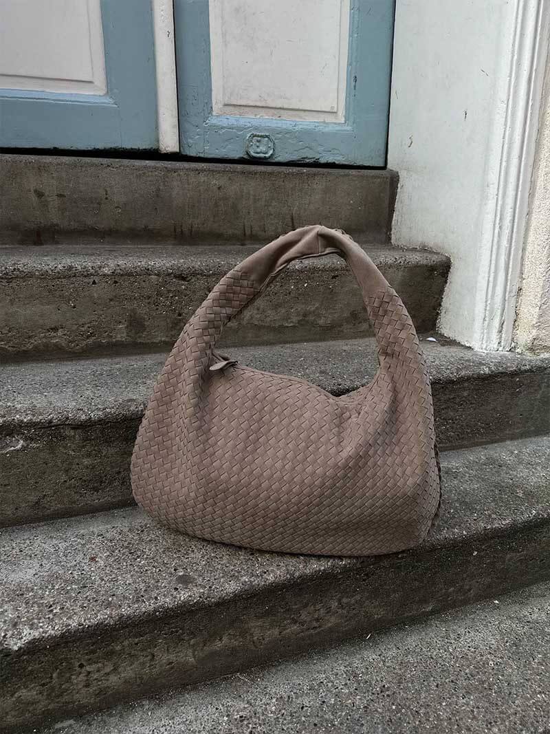 Flettet semsket veske XL