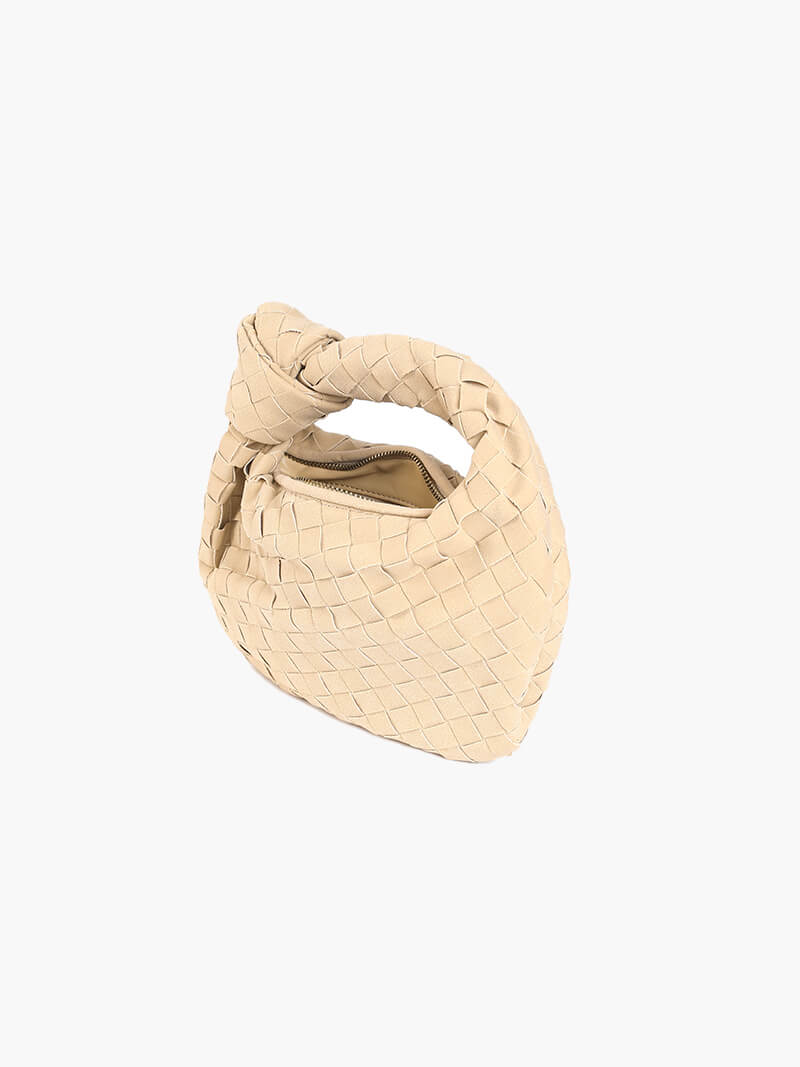Suede Woven Mini Handbag