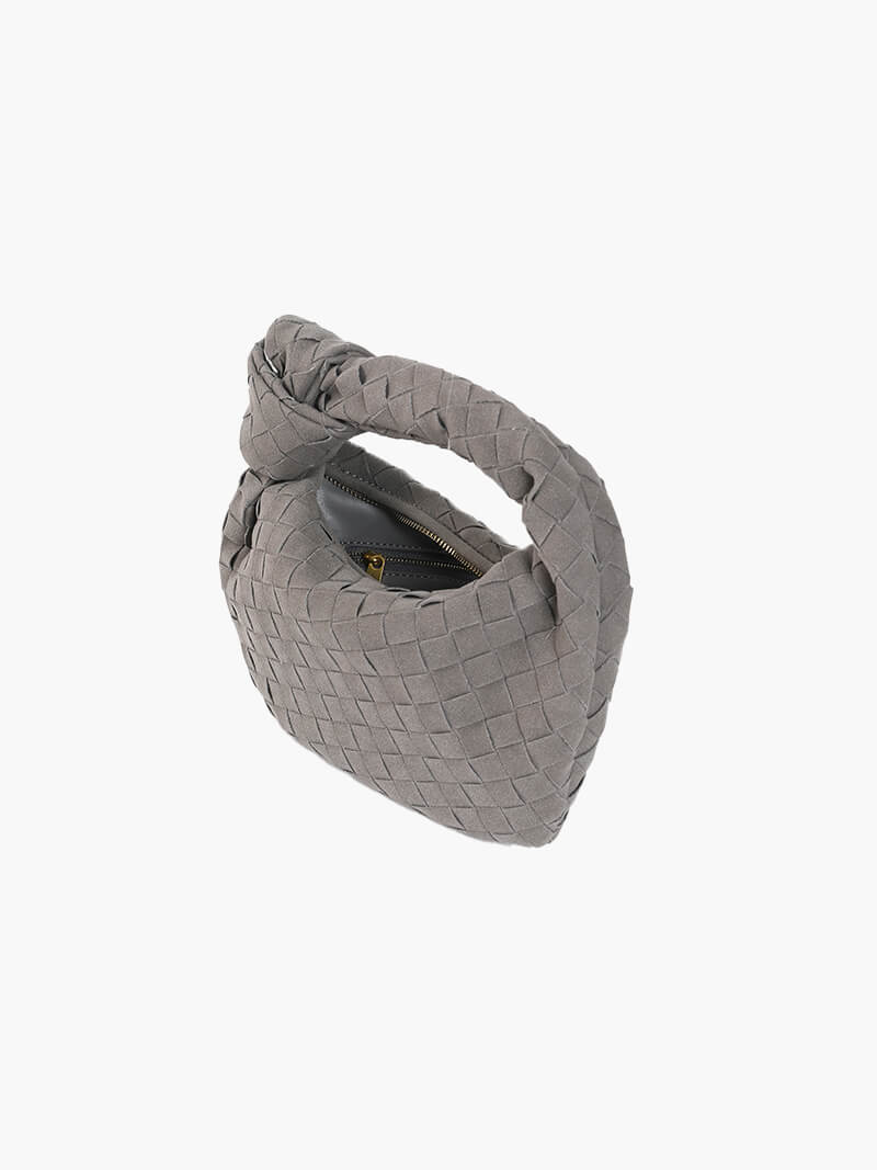 Suede Woven Mini Handbag