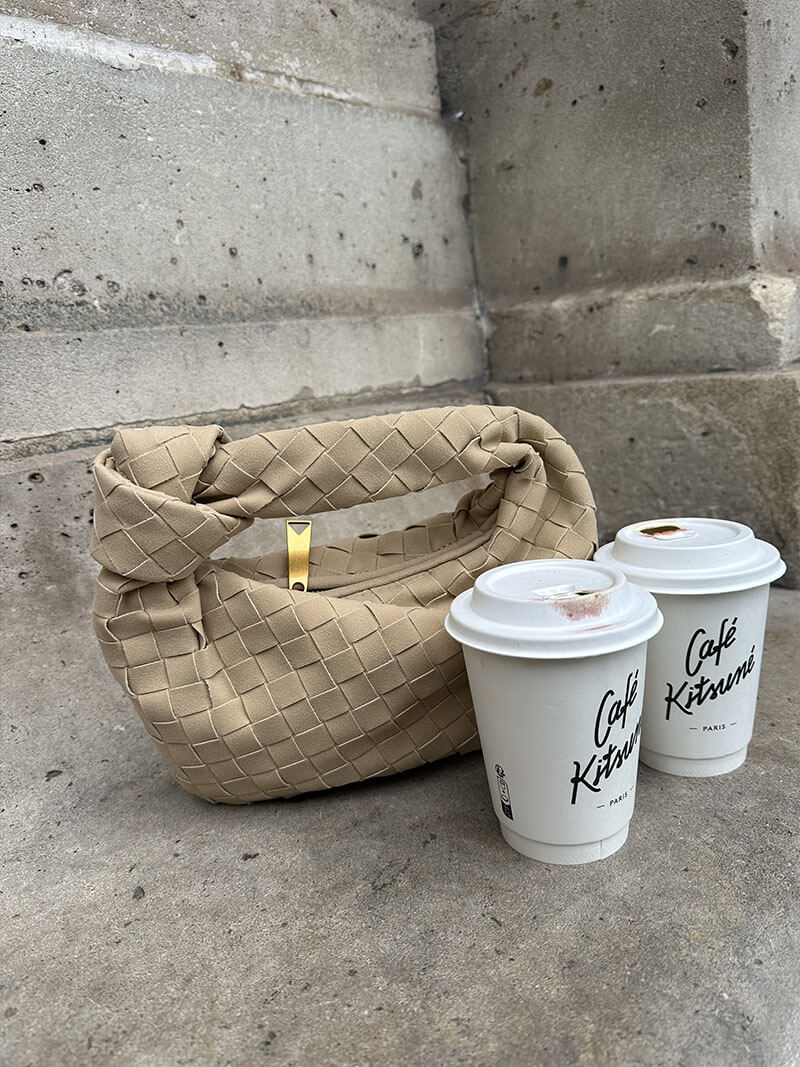 Suede Woven Mini Handbag
