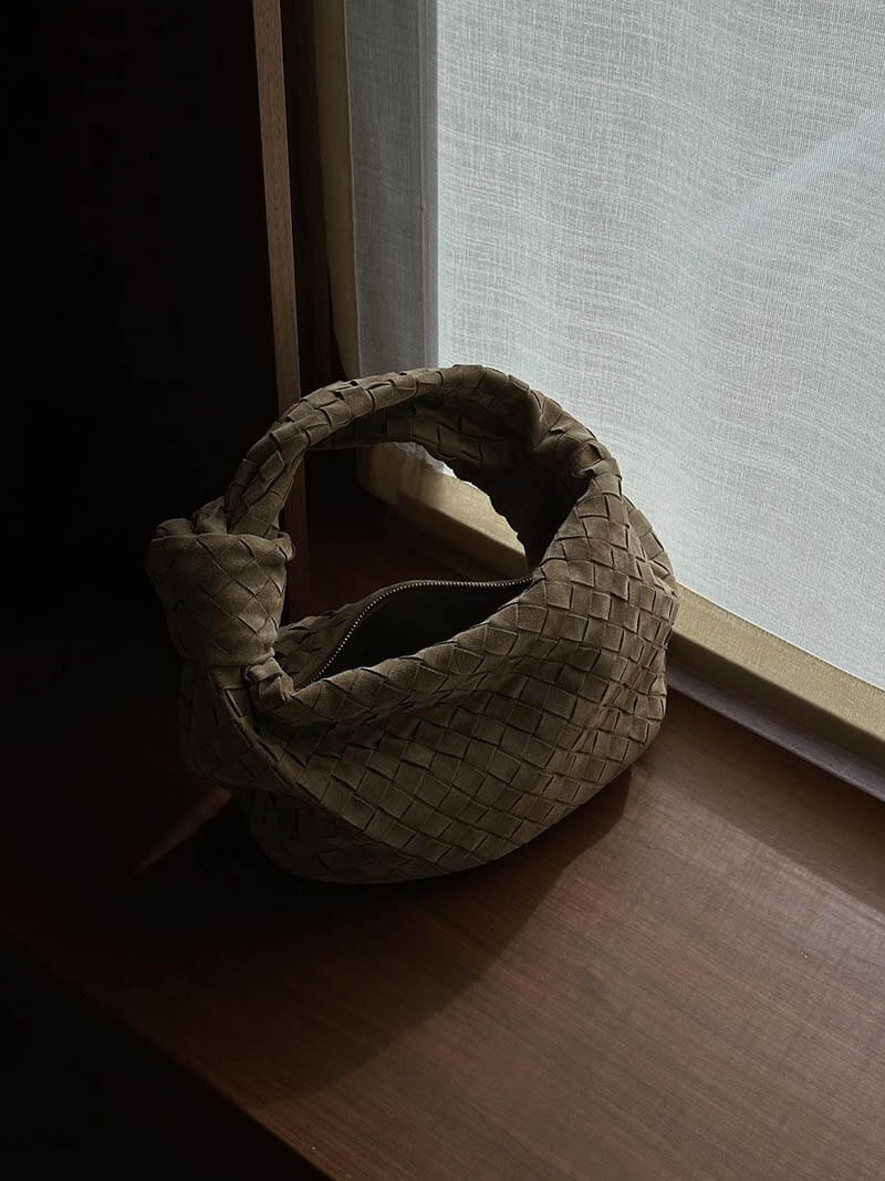 Suede Woven Mini Handbag