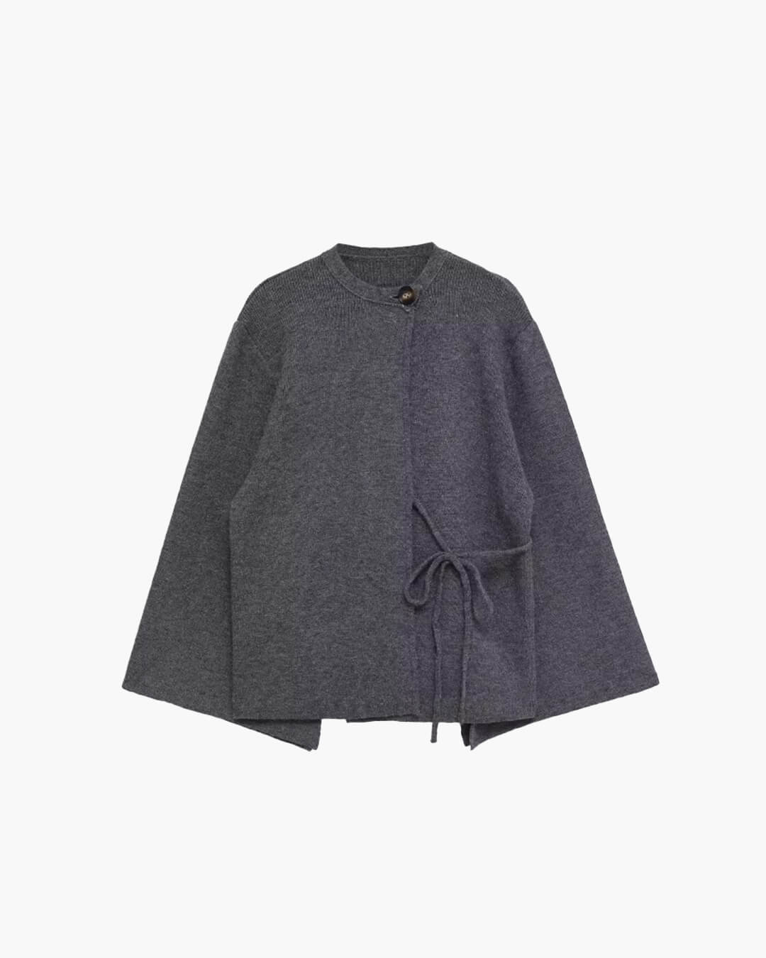 Suzette cardigan med splitt og flaggermusermer