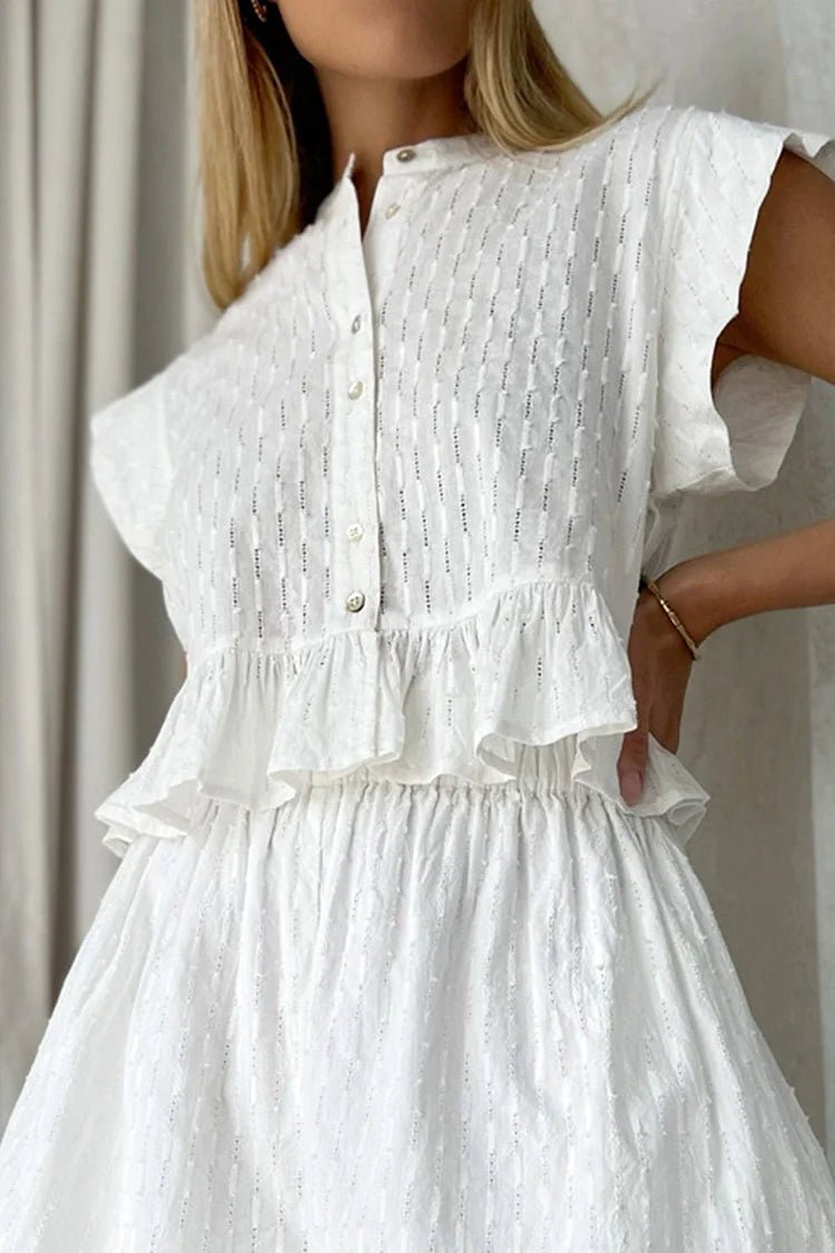 Tanya Ruffled Short Sleeve Shorts Set
