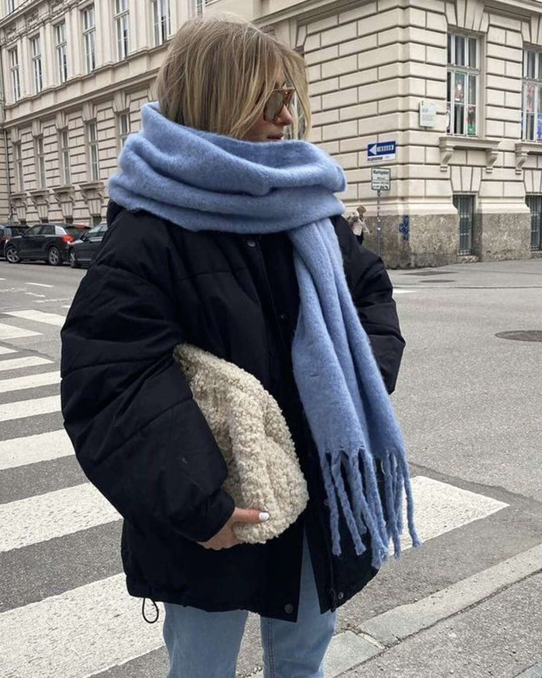 Tanya vinter skjerf med frynser