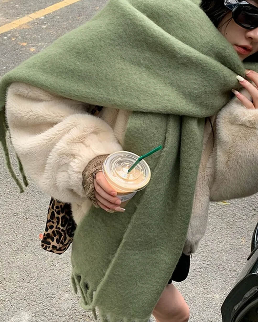 Tanya vinter skjerf med frynser