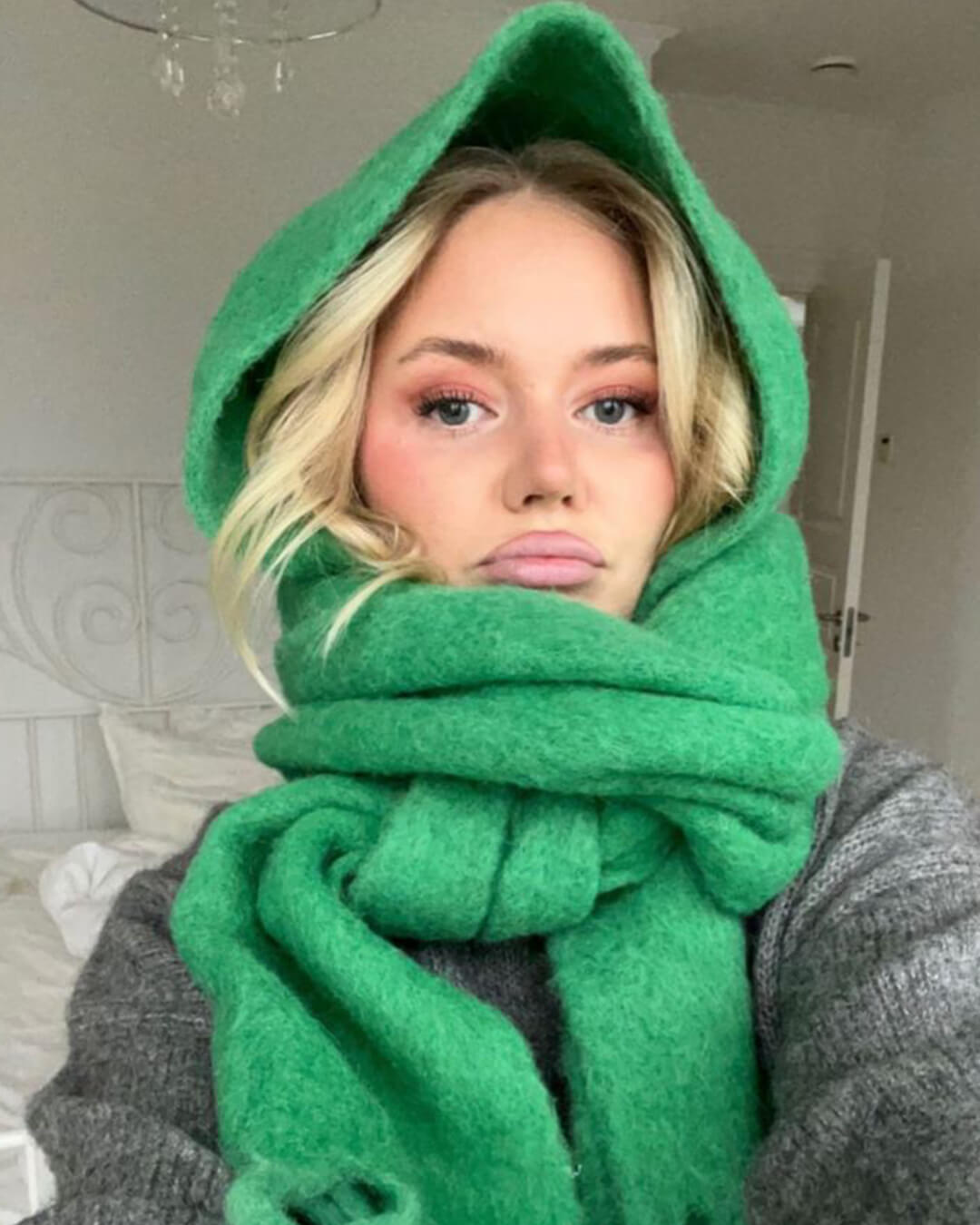 Tanya vinter skjerf med frynser