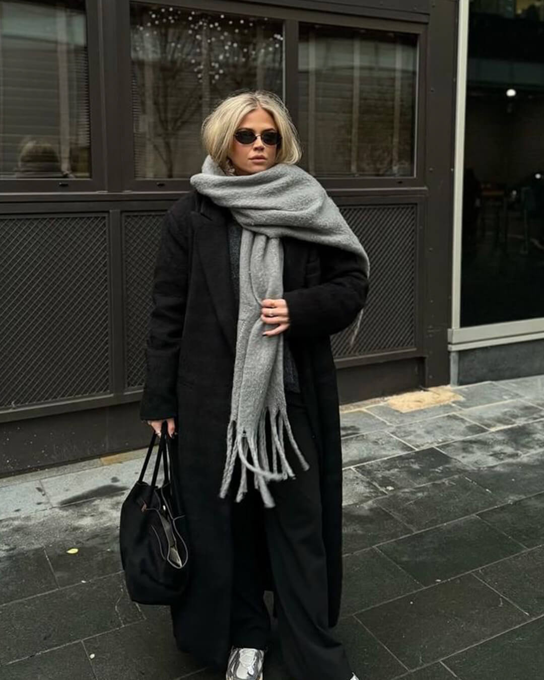 Tanya vinter skjerf med frynser