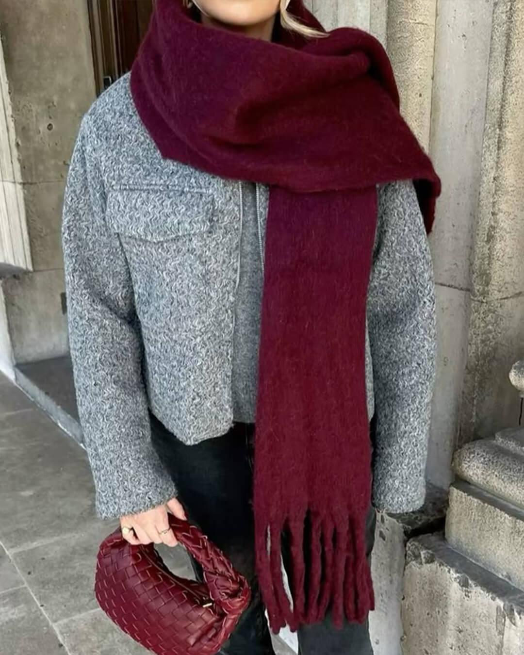 Tanya vinter skjerf med frynser