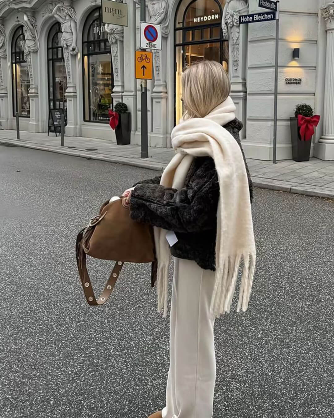 Tanya vinter skjerf med frynser