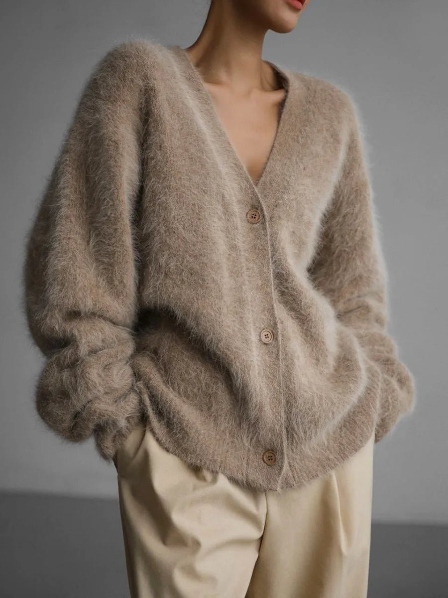 Terry lun strikket cardigan