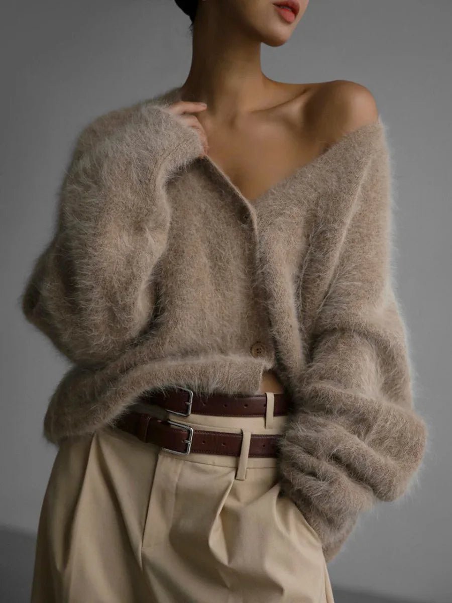 Terry lun strikket cardigan
