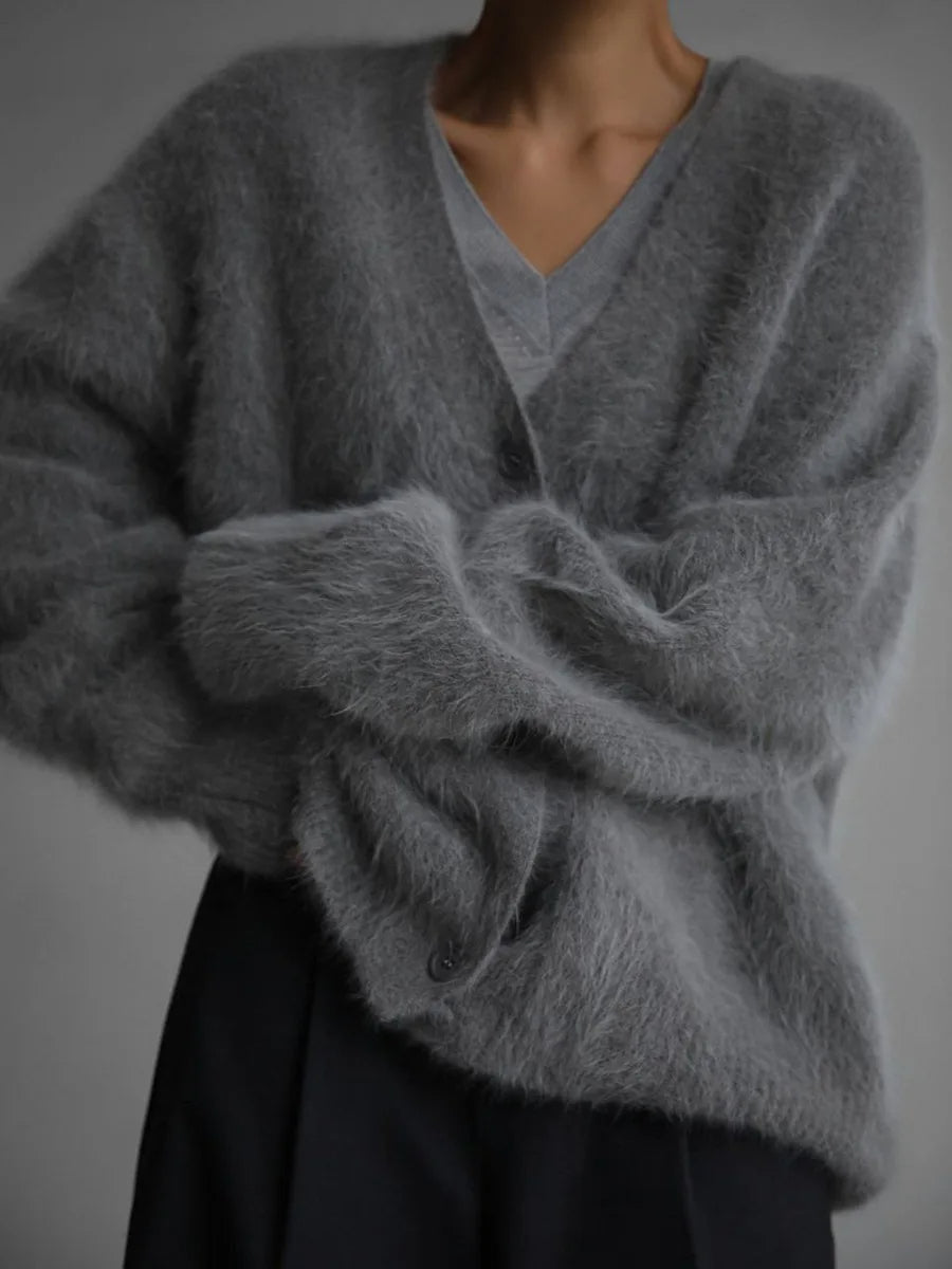 Terry lun strikket cardigan
