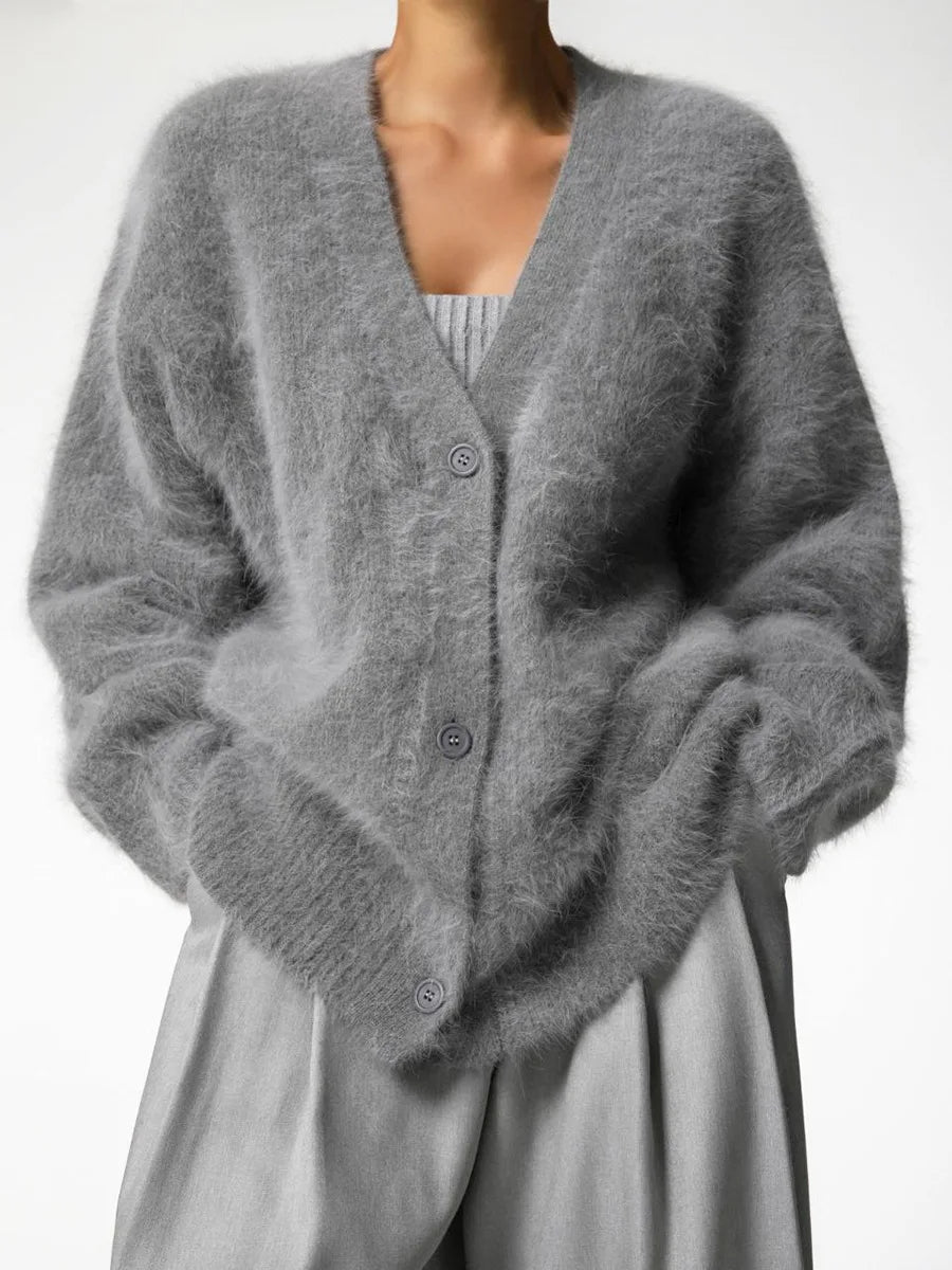 Terry lun strikket cardigan
