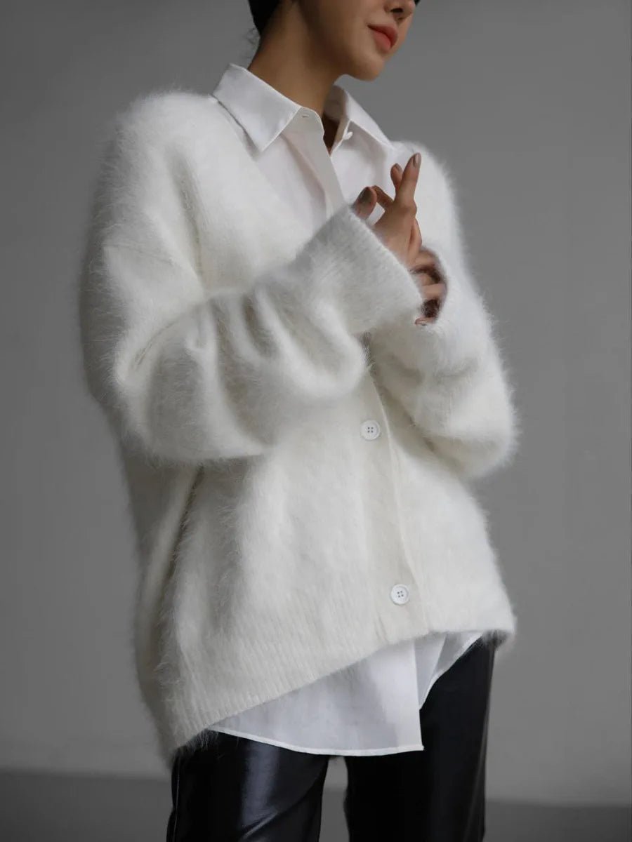 Terry lun strikket cardigan