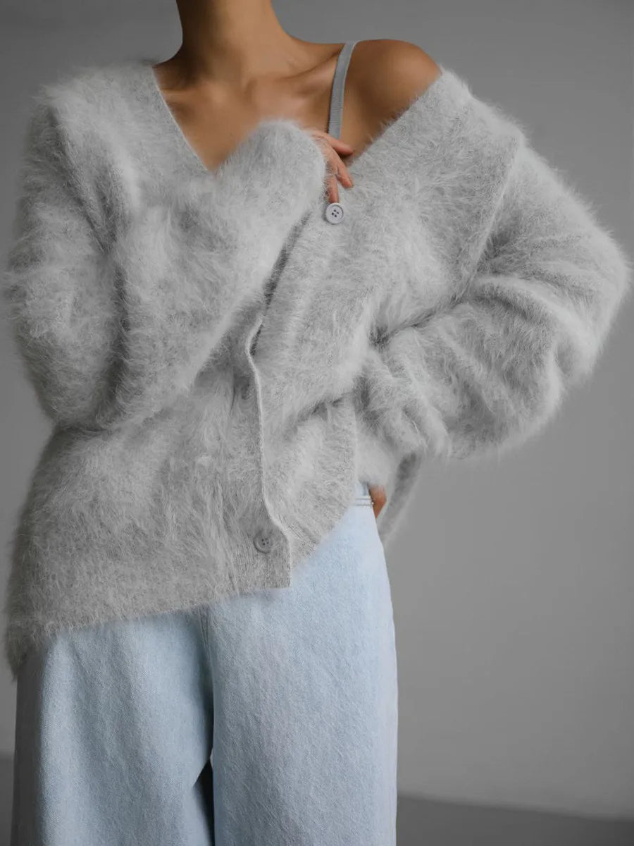 Terry lun strikket cardigan