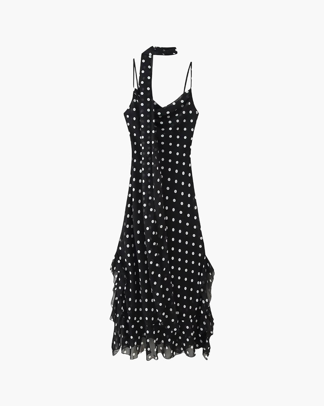 Valerie maxikjole med polkadotter