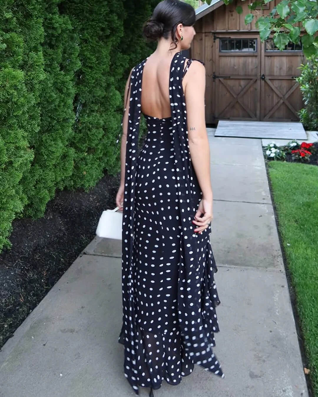 Valerie maxikjole med polkadotter