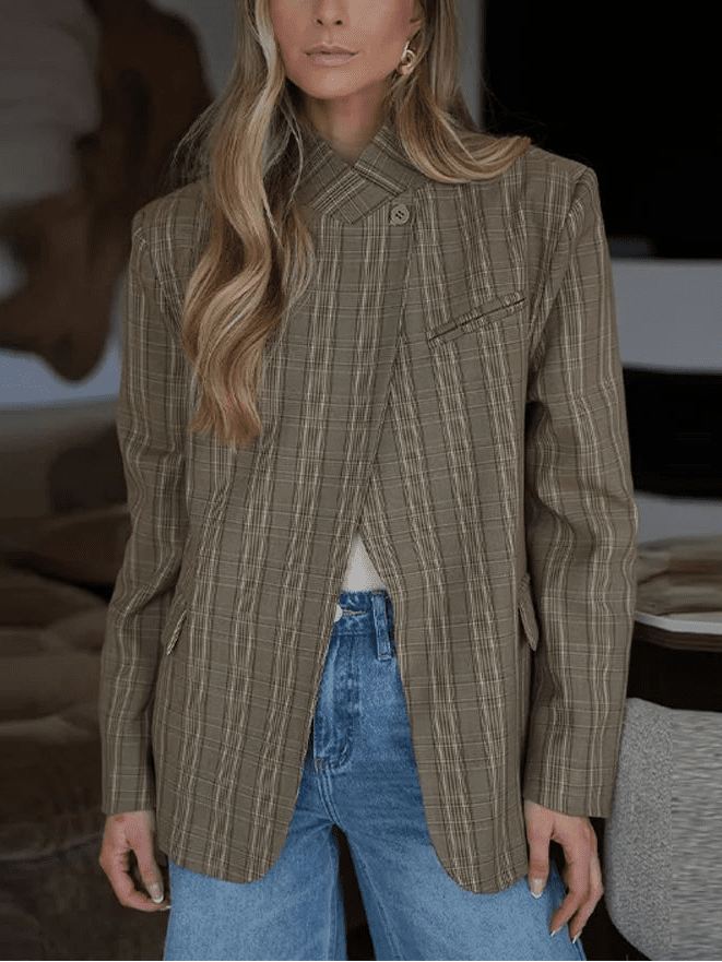 Willow stripete dressjakke med ståkrage