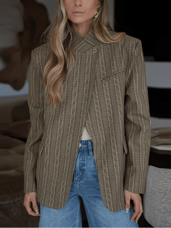 Willow stripete dressjakke med ståkrage