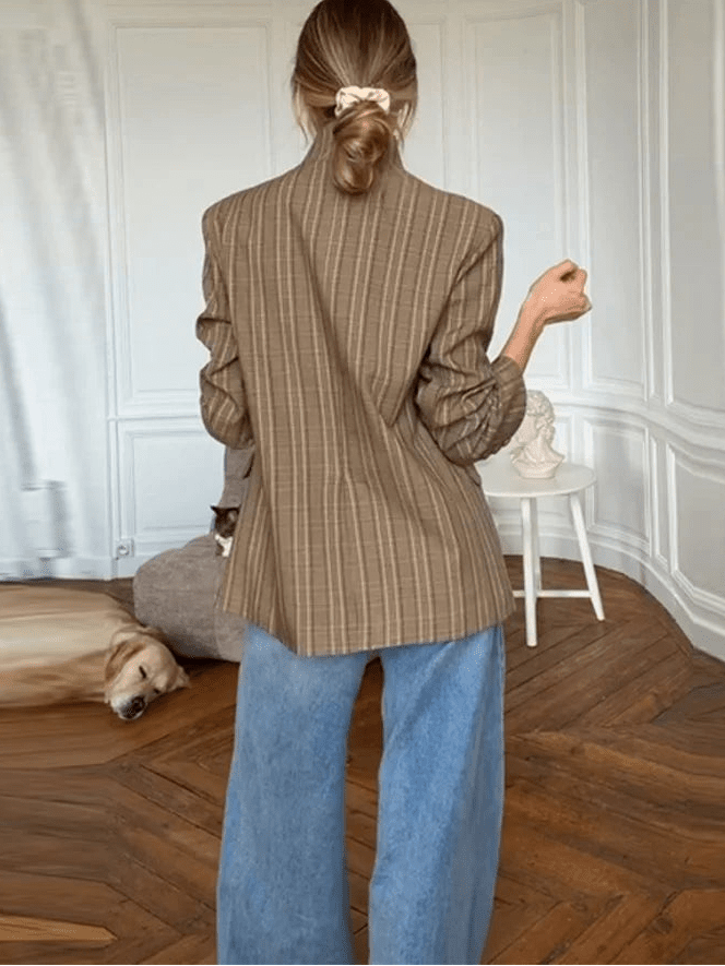 Willow stripete dressjakke med ståkrage