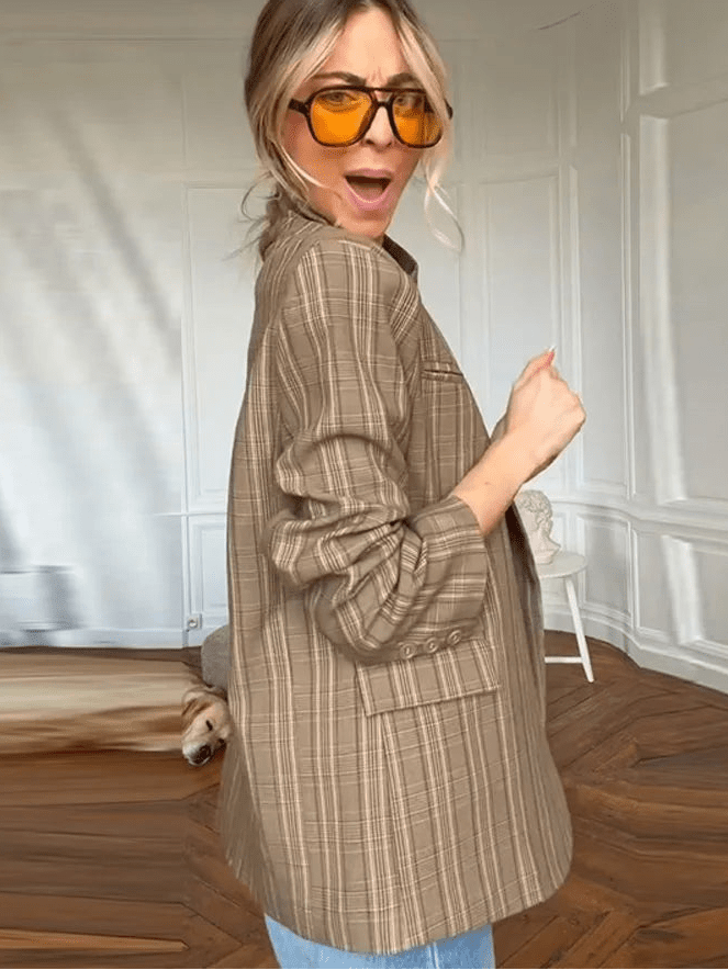 Willow stripete dressjakke med ståkrage