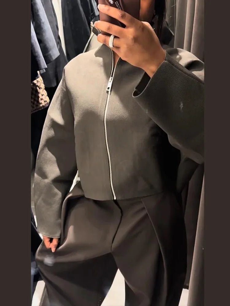 Zarina kort jakke med glidelås