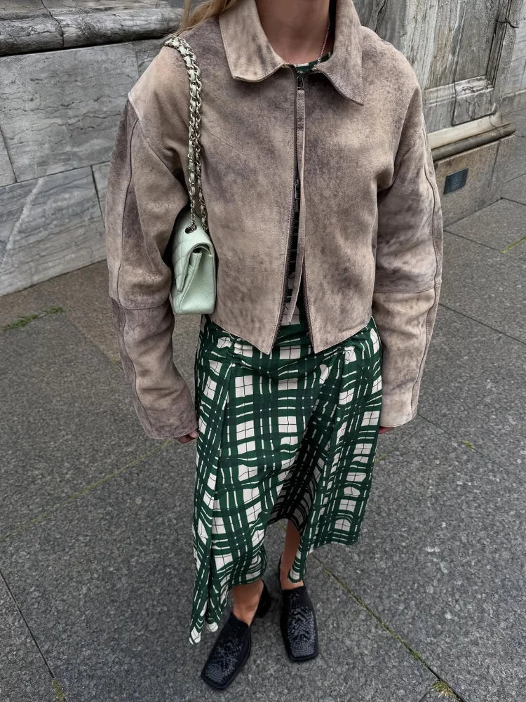 Ziva bomberjakke med tie-dye-mønster