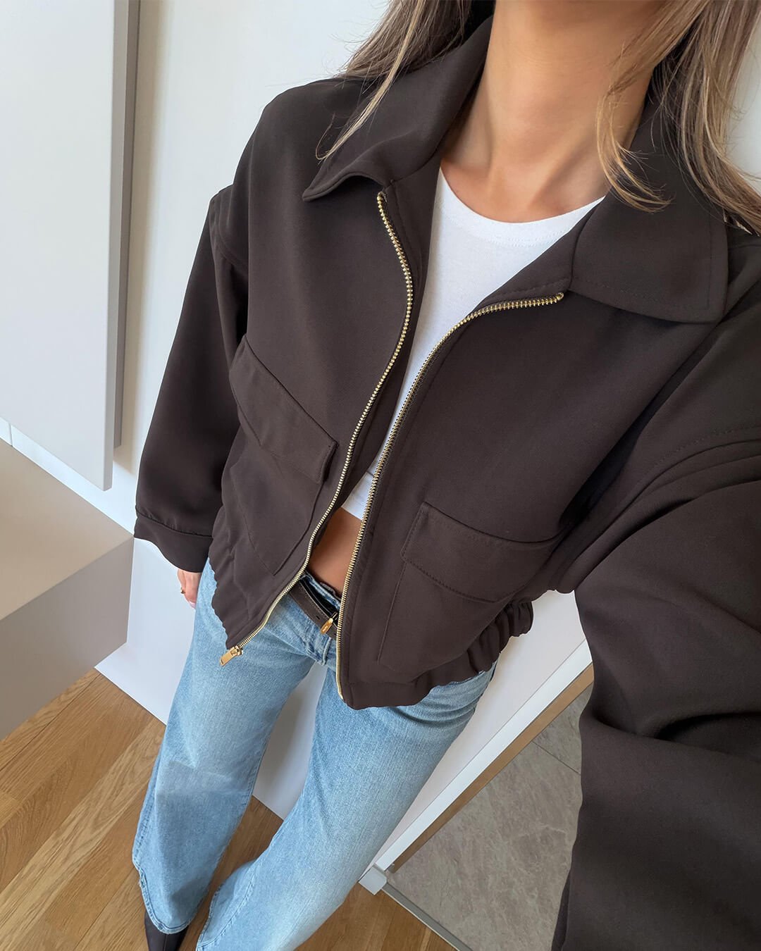 Zoey jakke med glidelås og lommer
