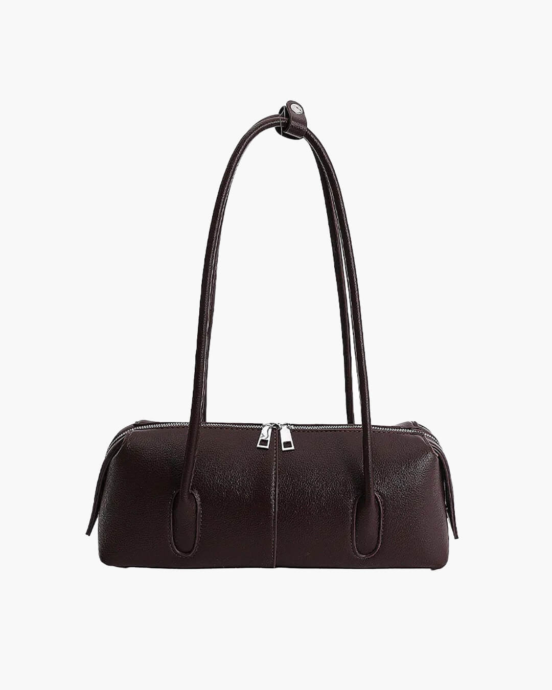 Mira Cylinder Shoulder Bag in dark brown – product shot