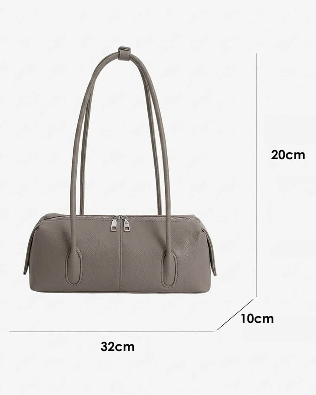Mira Cylinder Shoulder Bag – size guide with measurements
