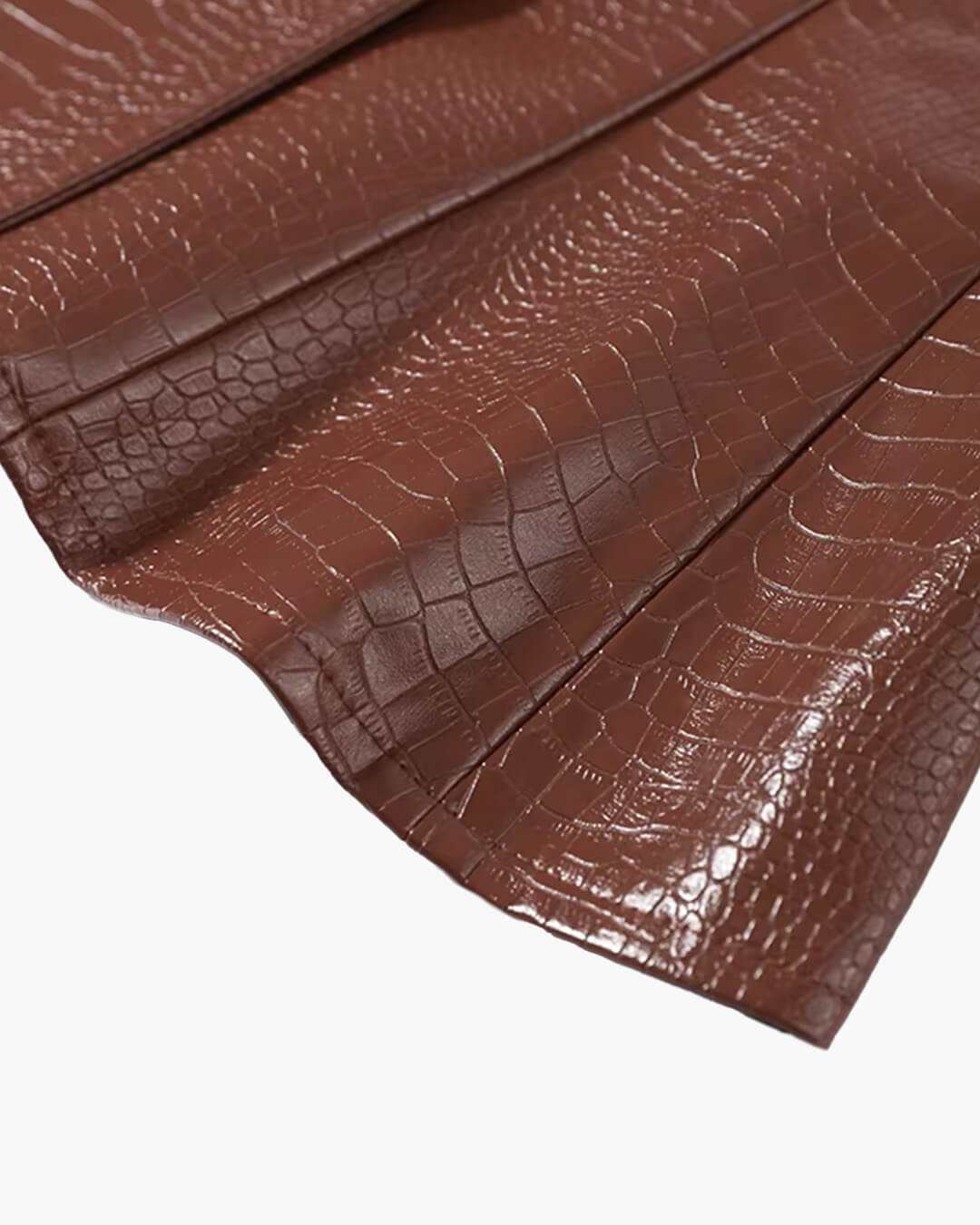 Ragna Croc-Effect Faux Leather Jacket in brown – detail